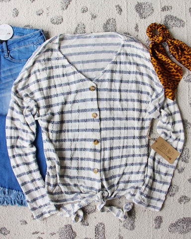 Mercer Tie Tee in Gray