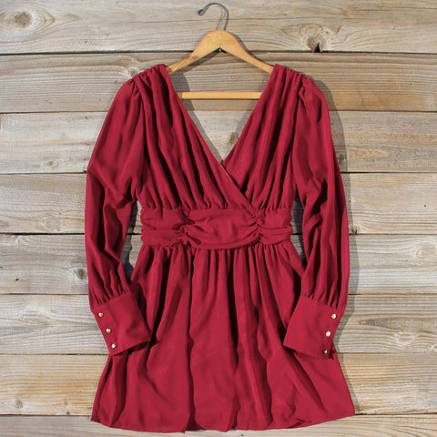 Midnight Sage Dress in Burgundy