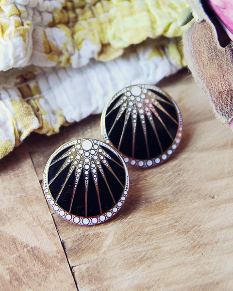 Vintage Midnight Sun Earrings: Featured Product Image