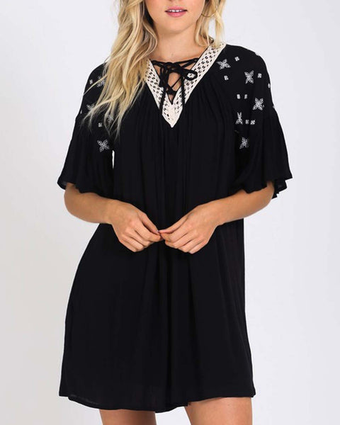 Moon & Stars Dress in Black: Featured Product Image
