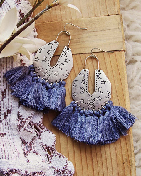 Moon & Stars Earrings in Sky: Featured Product Image
