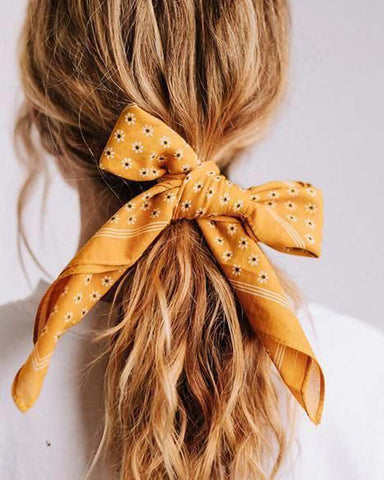 Moon Flower Bandanna in Mustard