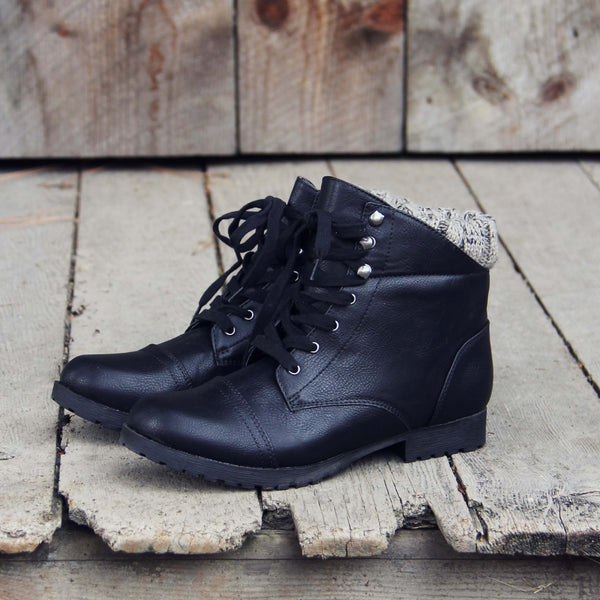 The Mountaineer Sweater Boots in Black: Featured Product Image
