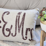 Mr. & Mrs. Linen Woven Pillow: Alternate View #3