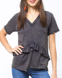 Must Have Ruffle Tee in Navy: Alternate View #3