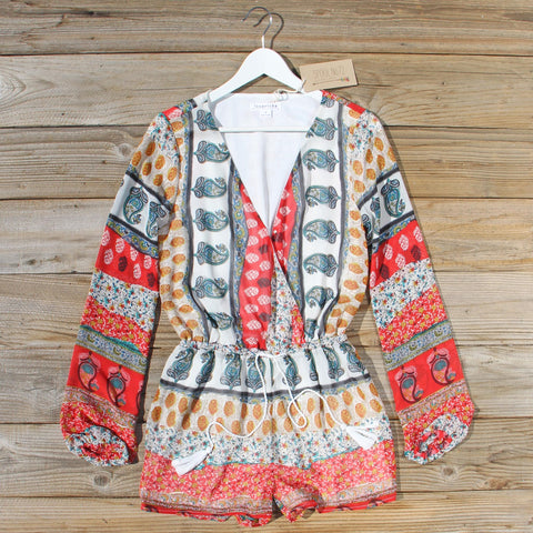 Mykonos Sands Romper in Red