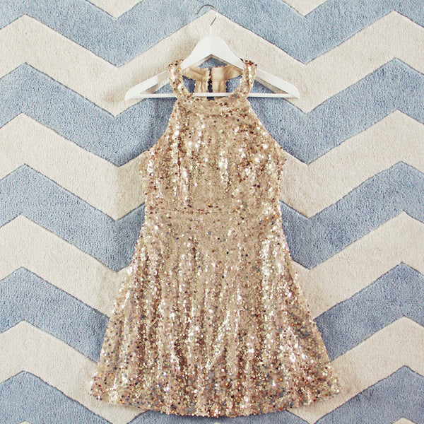 Mystic Gold Party Dress: Featured Product Image