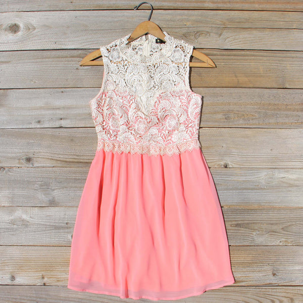 Neptune Lace Dress in Peach: Featured Product Image