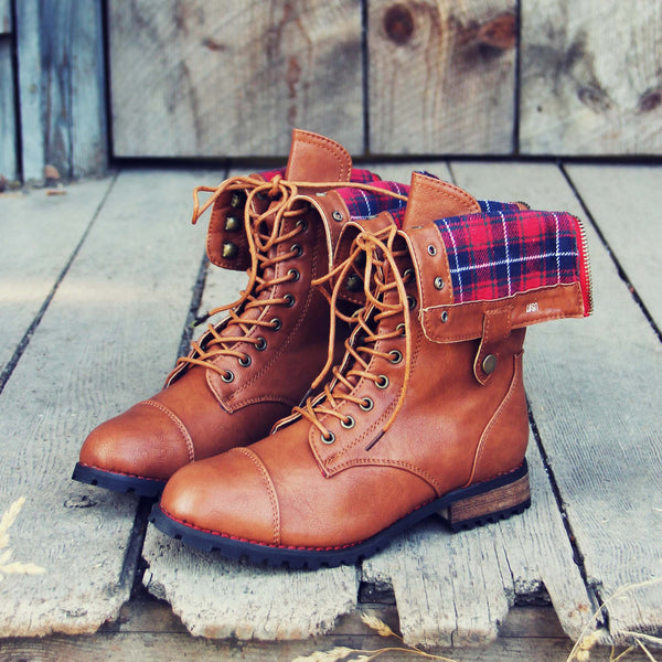 Sweater Weather Plaid Boots: Featured Product Image