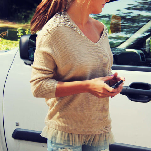 October Knit Beaded Sweater