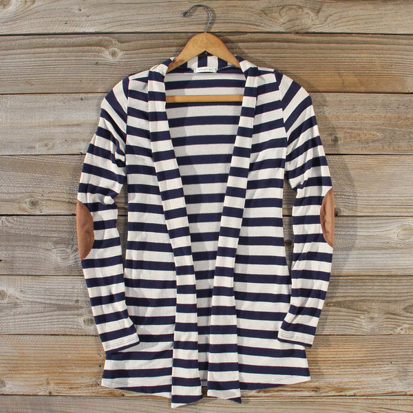 Patches & Stripes Cardigan in Navy: Featured Product Image