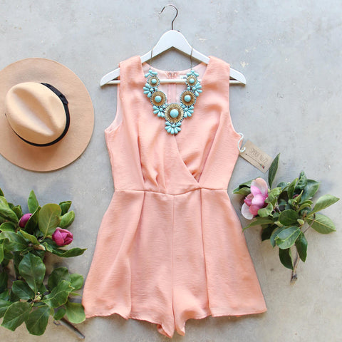 Peach Market Romper