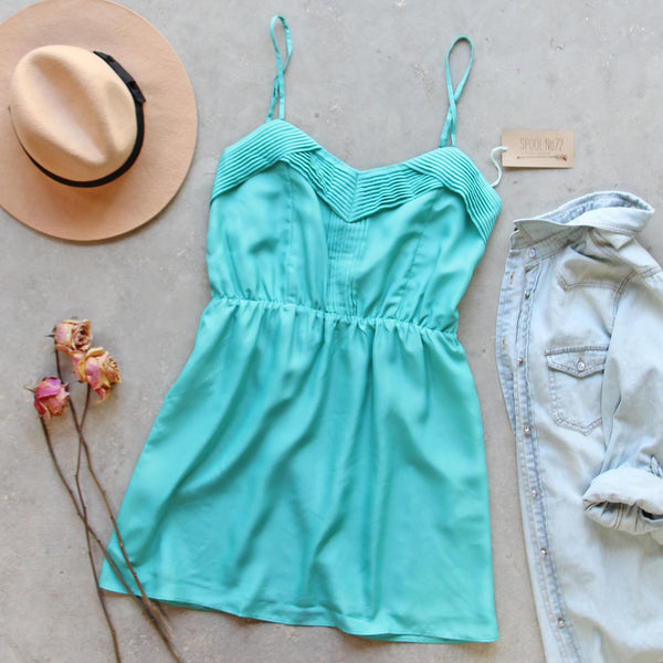 Pin & Hem Dress in Turquoise: Featured Product Image