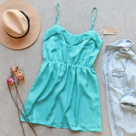 Pin & Hem Dress in Turquoise