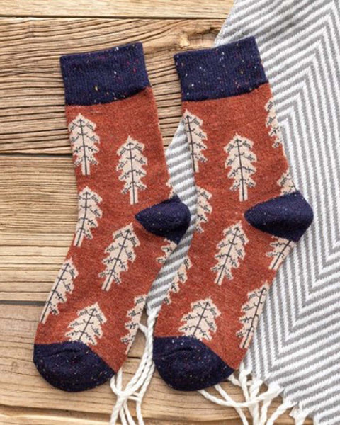 Pine Tree Socks in Rust: Featured Product Image