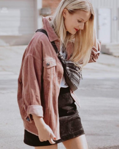 Pink + Corduroy Coat