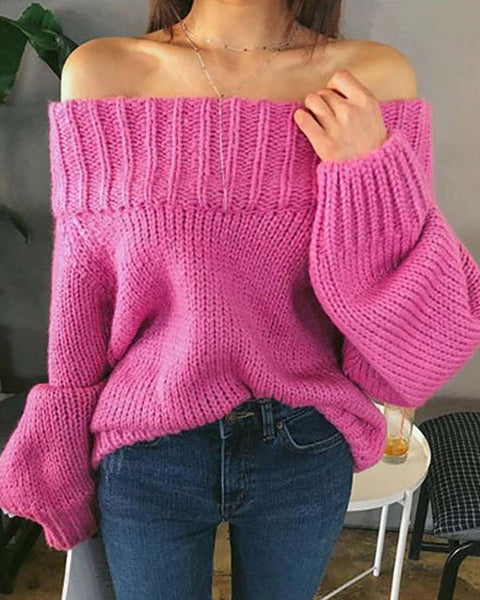 Sweet Pink Shoulder Sweater: Featured Product Image