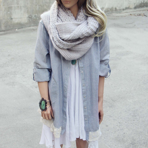 Pinstripe Boyfriend Shirt Dress