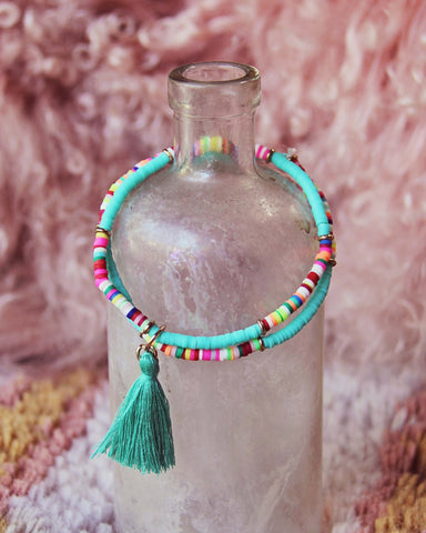 Rainbow Chip Bracelet in Turquoise