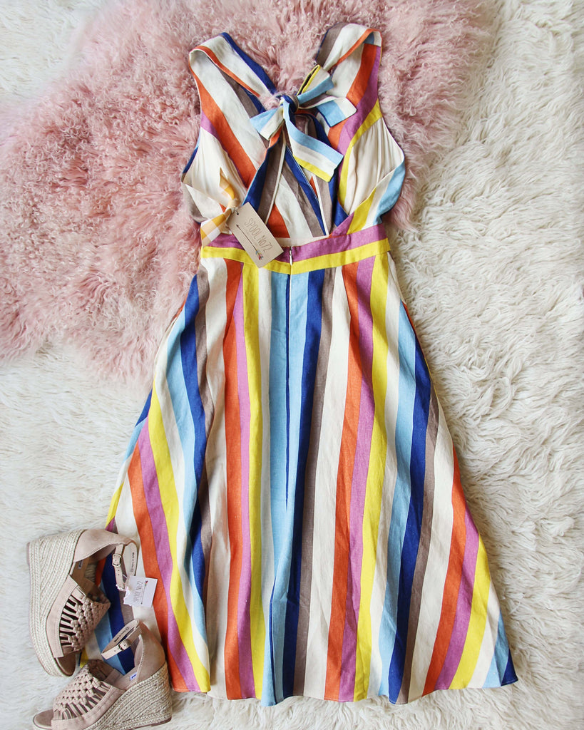 Rainbow Linen Dress, Sweet Rainbow Stripe Dresses from Spool 72. | Spool No.72 Rainbow Linen Dress, Sweet Rainbow Stripe Dresses from Spool 72. | Spool No.72