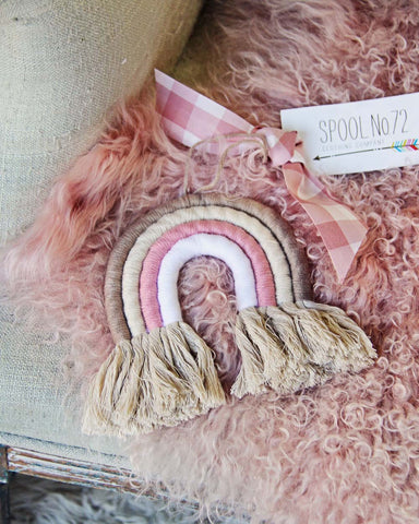 Rainbow Wall Hanging in Pink