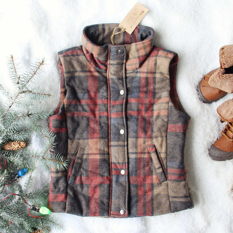 Rainier Plaid Vest in Gray