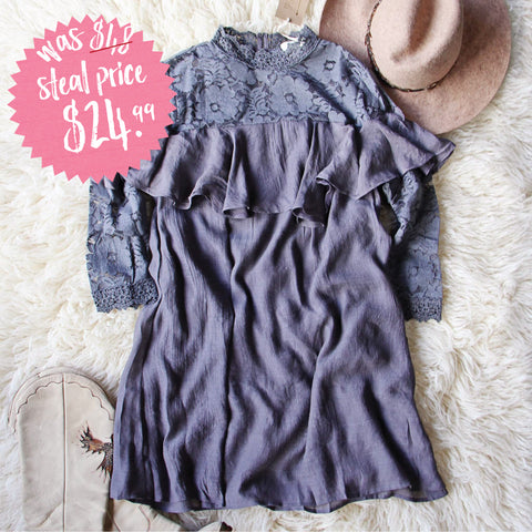 Rosalyn Lace Dress in Gray