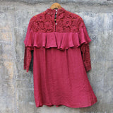 Rosalyn Lace Dress in Burgundy: Alternate View #7