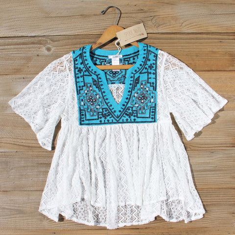 Rosewater Top in Turquoise