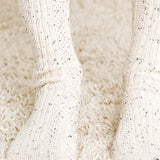 Rosewood Lace Socks in Oatmeal: Alternate View #2
