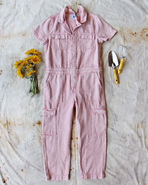 Rosie Coverall Utility Jumpsuit in Pink: Featured Product Image