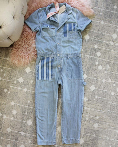 Rosie Coverall Utility Jumpsuit in Railroad
