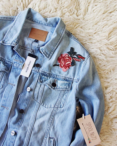 Washed & Embroidered Jean Jacket by Sanctuary