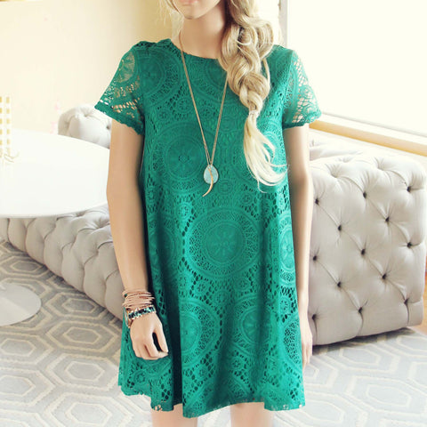 Santa Clara Lace Dress in Green