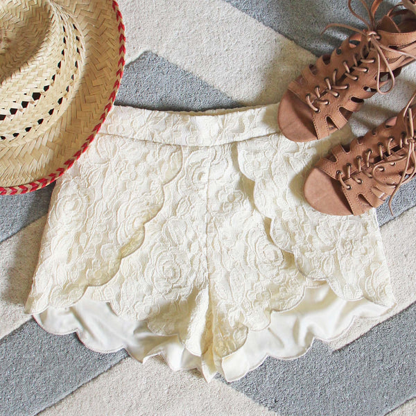 Scalloped Lace Shorts: Featured Product Image