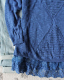 Sierra Lace Sweater in Blue: Alternate View #2