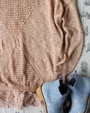 Sierra Lace Sweater in Dusty Pink: Alternate View #2