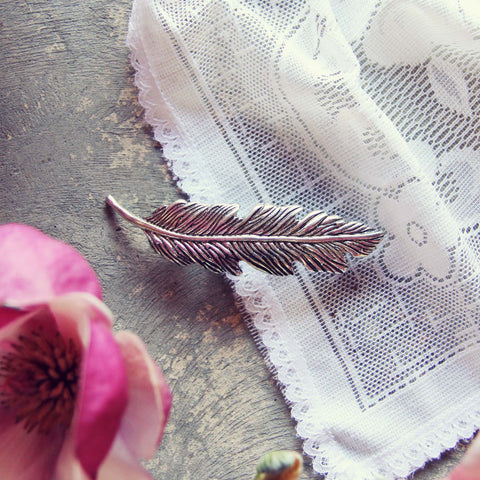 Silver Feather Hairpiece