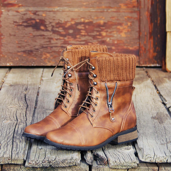 Ski Hill Sweater Boots in Cognac: Featured Product Image