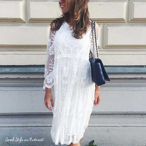 Aster Sky Lace Dress