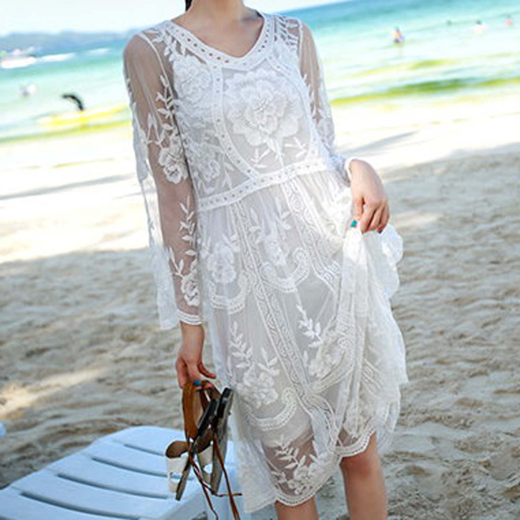 i saw it first white lace dress ROSEE de MATIN LACE HIGH-NECK MAXI DRESS IN White