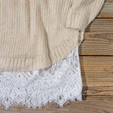 Skyline Lace Sweater Dress in Sand: Alternate View #3