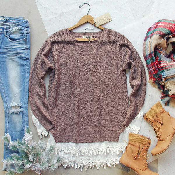 Skyline Lace Sweater in Timber: Featured Product Image