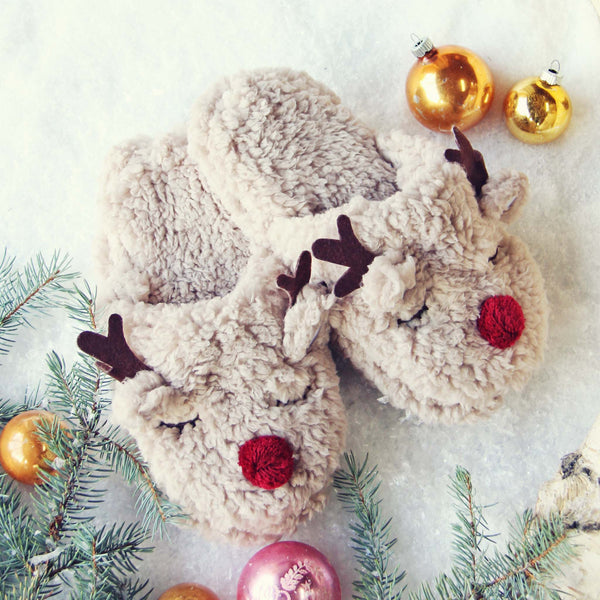 Sleepy Reindeer Slippers: Featured Product Image
