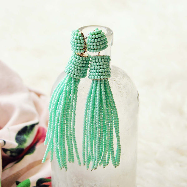 Sloane Tassel Earrings in Mint: Featured Product Image