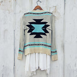 Smoke River Sweater in Turquoise: Alternate View #4