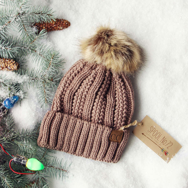 Snow Dust Cozy Beanie in Taupe: Featured Product Image