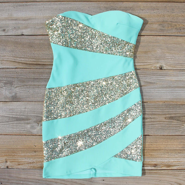 Snow Globe Party Dress in Mint: Featured Product Image