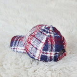 Snowcap Plaid Hat in Burgundy: Alternate View #2