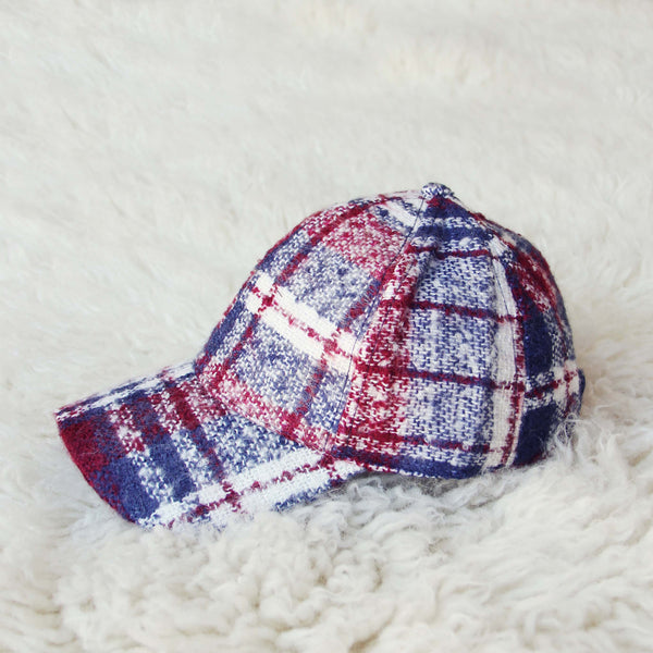 Snowcap Plaid Hat in Burgundy: Featured Product Image